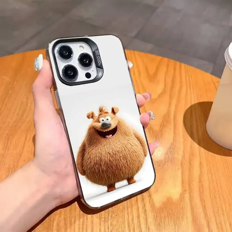 حافظة هاتف على شكل حيوانات لطيفة حافظة هاتف ملونة فضية لهاتف آيفون 17 16 15 14 13 12 11 Pro Max Plus #3