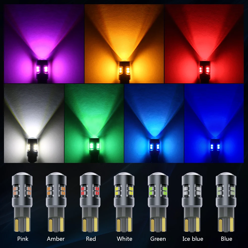 Oprah 2pcs W5W LED T10 Car Lights 12V 24V Truck Interior Dome Map Reading Bulbs Canbus 2016 SMD Parking Signal Lamp White Yellow