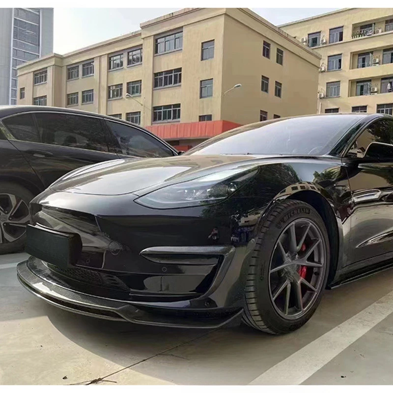 

Fengxuan For Tesla Model 3 ART 2018-2021 Carbon Fiber Front Bumper Air Deflectors