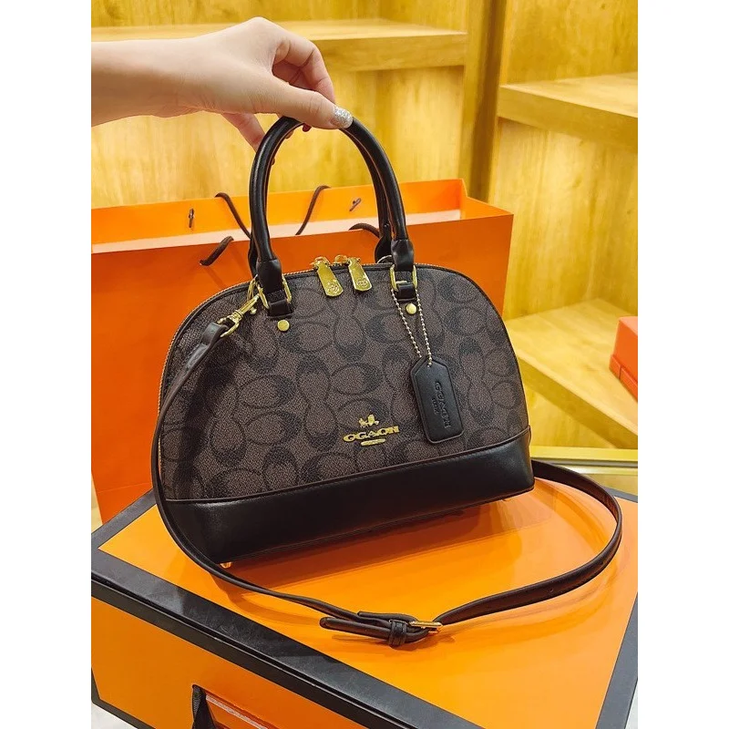 Vintage Circular Print Mini Dome Bag 2026 New Arrival Fashionable Elegant Versatile Minimalist Top Handle Crossbody Handbag