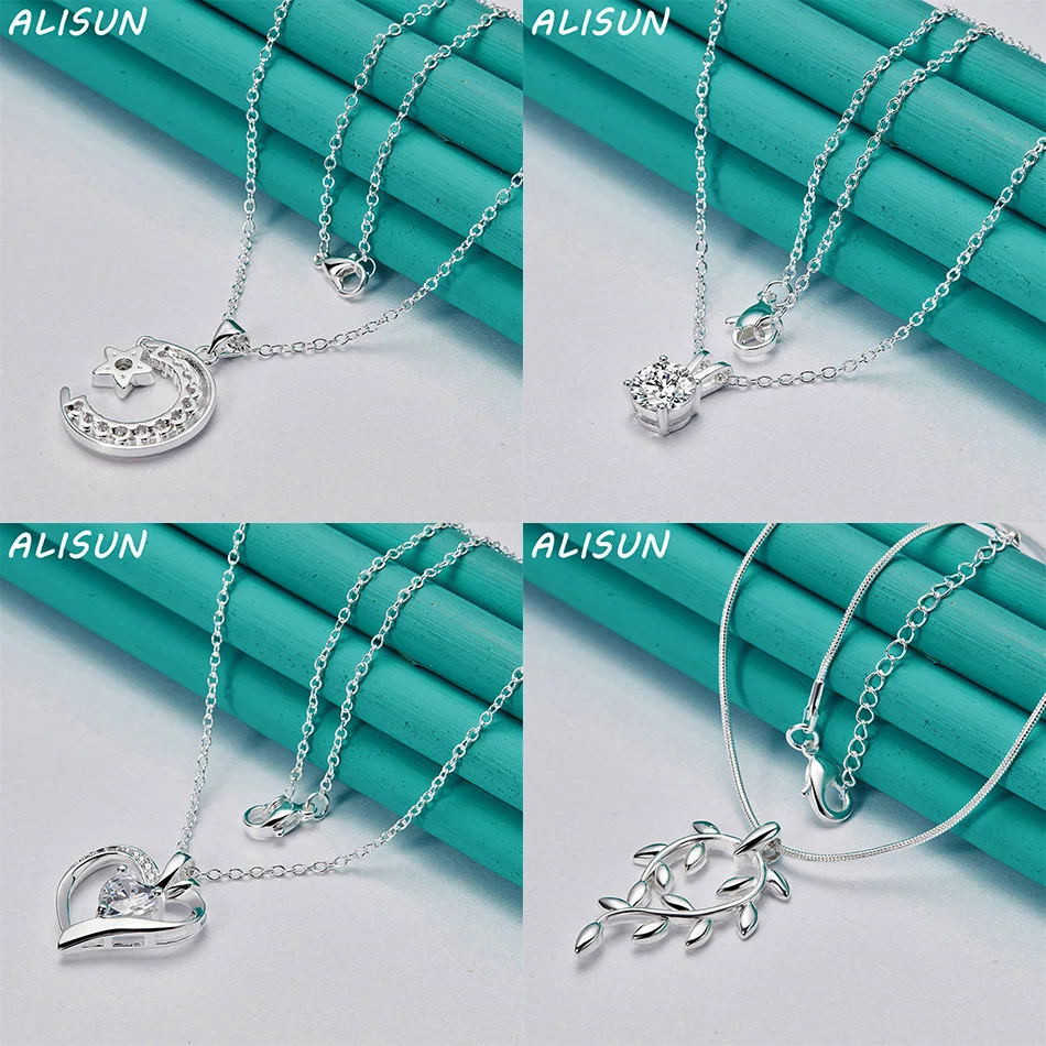 

ALISUN 40-75cm 925 Sterling Silver Design Pendant Necklace For Women Men Charm Trend Birthday Gifts Fashion Party