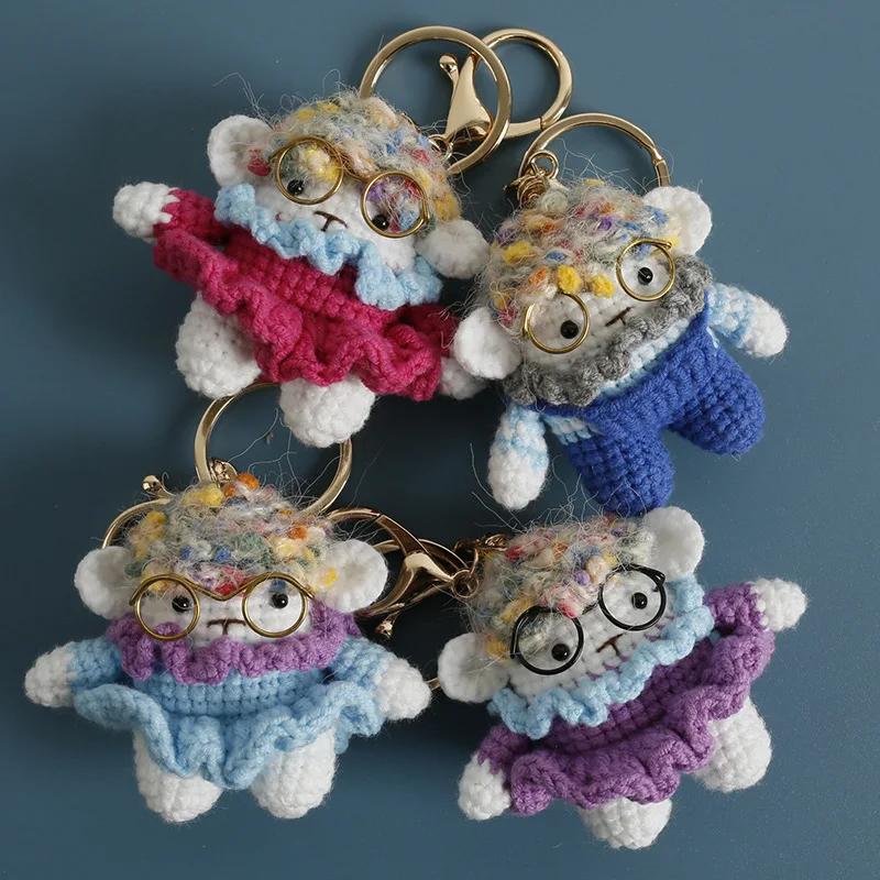 

Knitting Sheep Mini Doll Crochet Keychains For Car Keys Keyring Knitted Sheep Keyring Cute Animal Doll Keychain For Bag Pendant