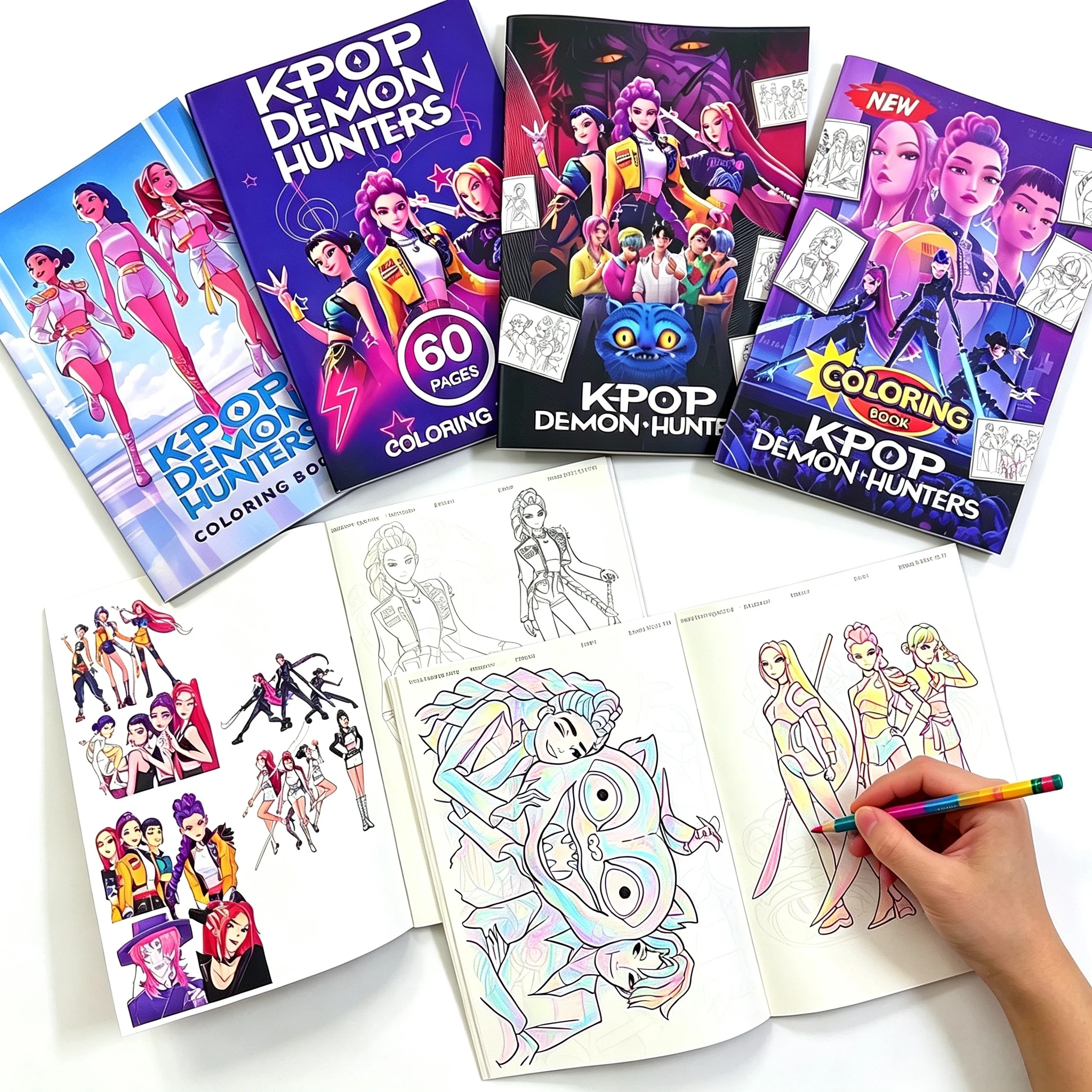Anime Coloring Book for Kids Adults Kpop Girl Group Stress Relief Drawing Art Book Cute Cartoon Diy Coloring Pages Birthday Gift