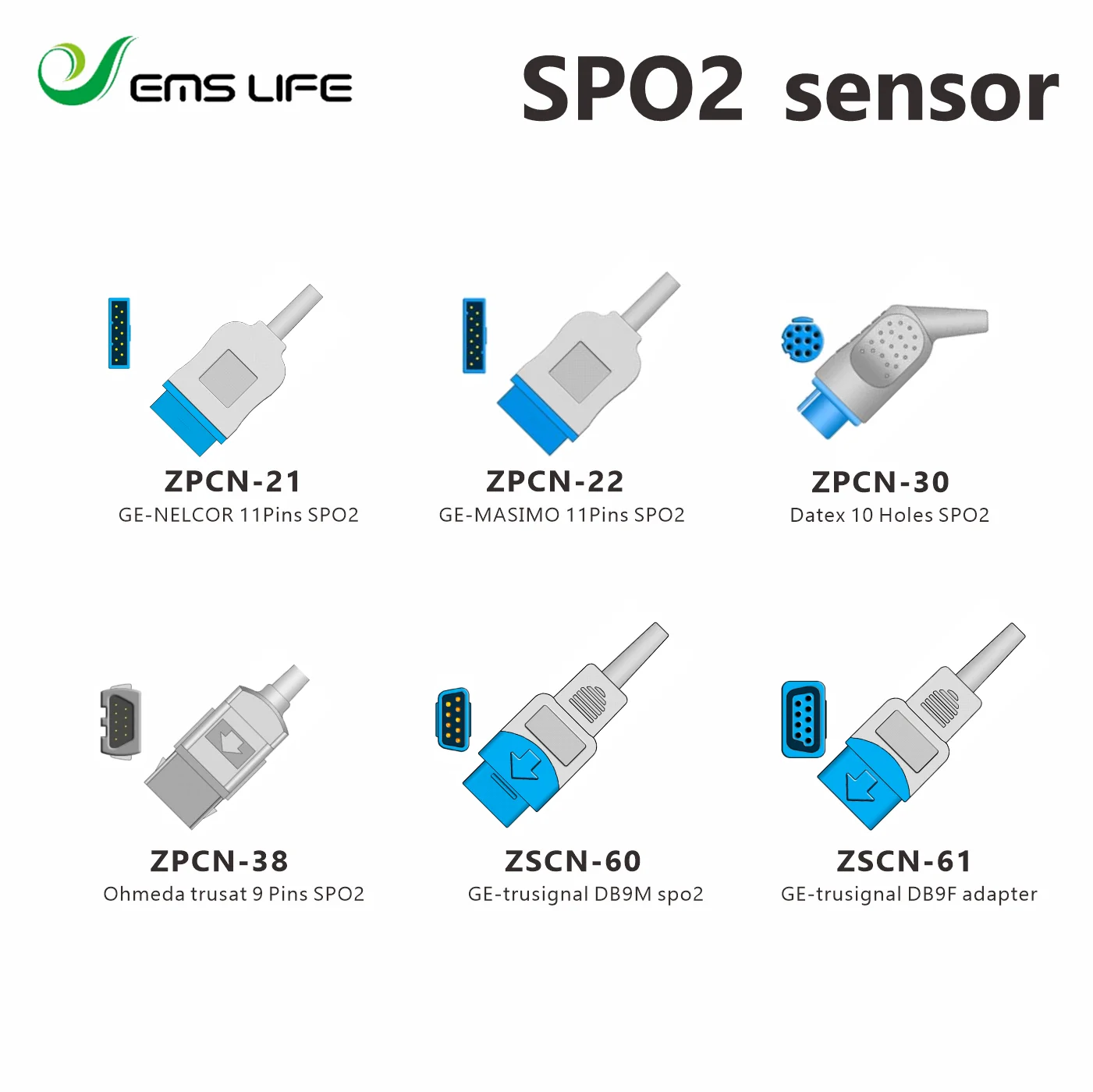 5pcs packing Medical Connector Assembly for SPO2 GE ohmeda trusat trusignal socket