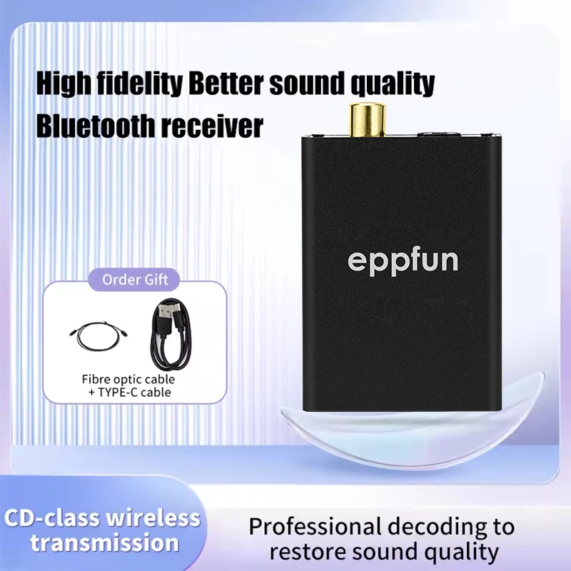 eppfun Le Audio Bluetooth 5.4 Receiver with Aptx Lossless/LDAC/LHDC, 192K/24bit Wireless Adapter with Optical/Coaxial