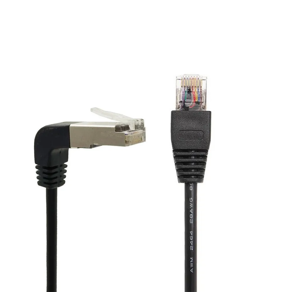 RJ45 Double Elbow Down & Up Angled 90 Degree cat5e 8P8C FTP STP UTP Cat 5e Ethernet Network Cable RJ45 Lan Patch Cord 0.5m-5m