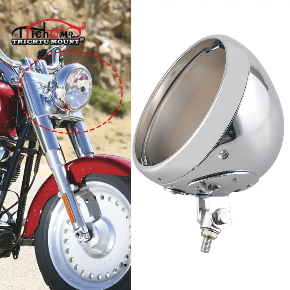 

Motorcycle 7" LED Headlight Mounting Bucket 7 Inch Headlamp Shell Light Housing Cover For Harley Cafe Racer Scrambler Triumph