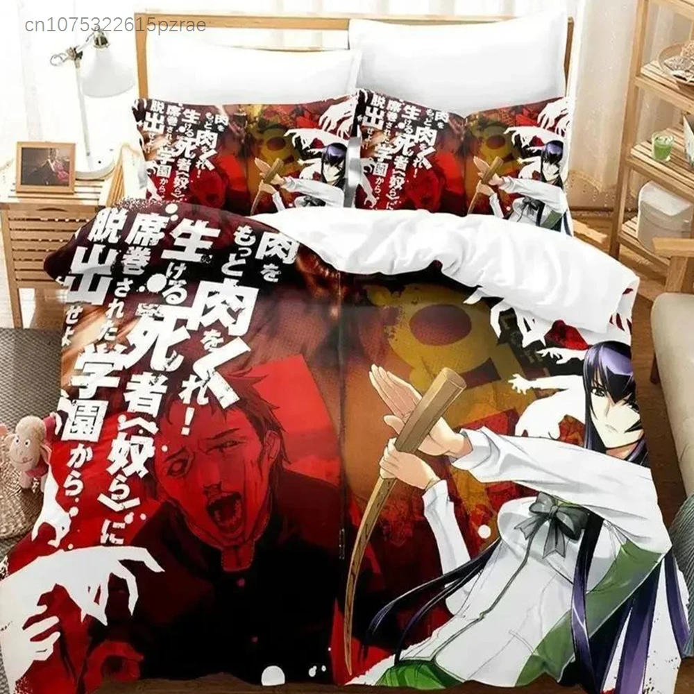 Highschool Of The Dead Bedding Set Single Twin Full Queen King Size Bed Adult Kid Bedroom Duvetcover Anime Bed Sheet