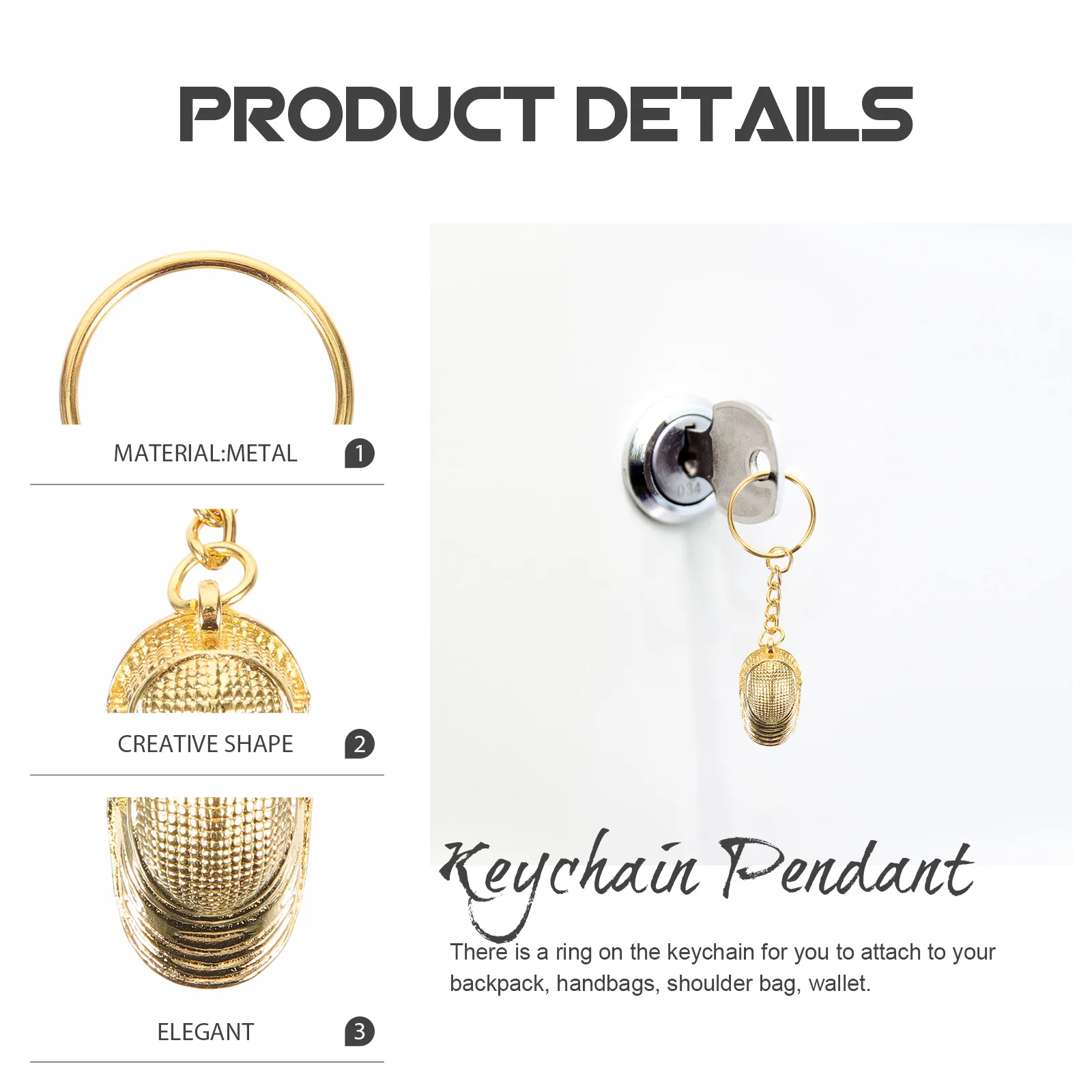 

Fencing Keychain Pendant Durable Metal Creative Design Car Bag Key Ring Fashionable Backpack Decoration Charm Sports Keychain