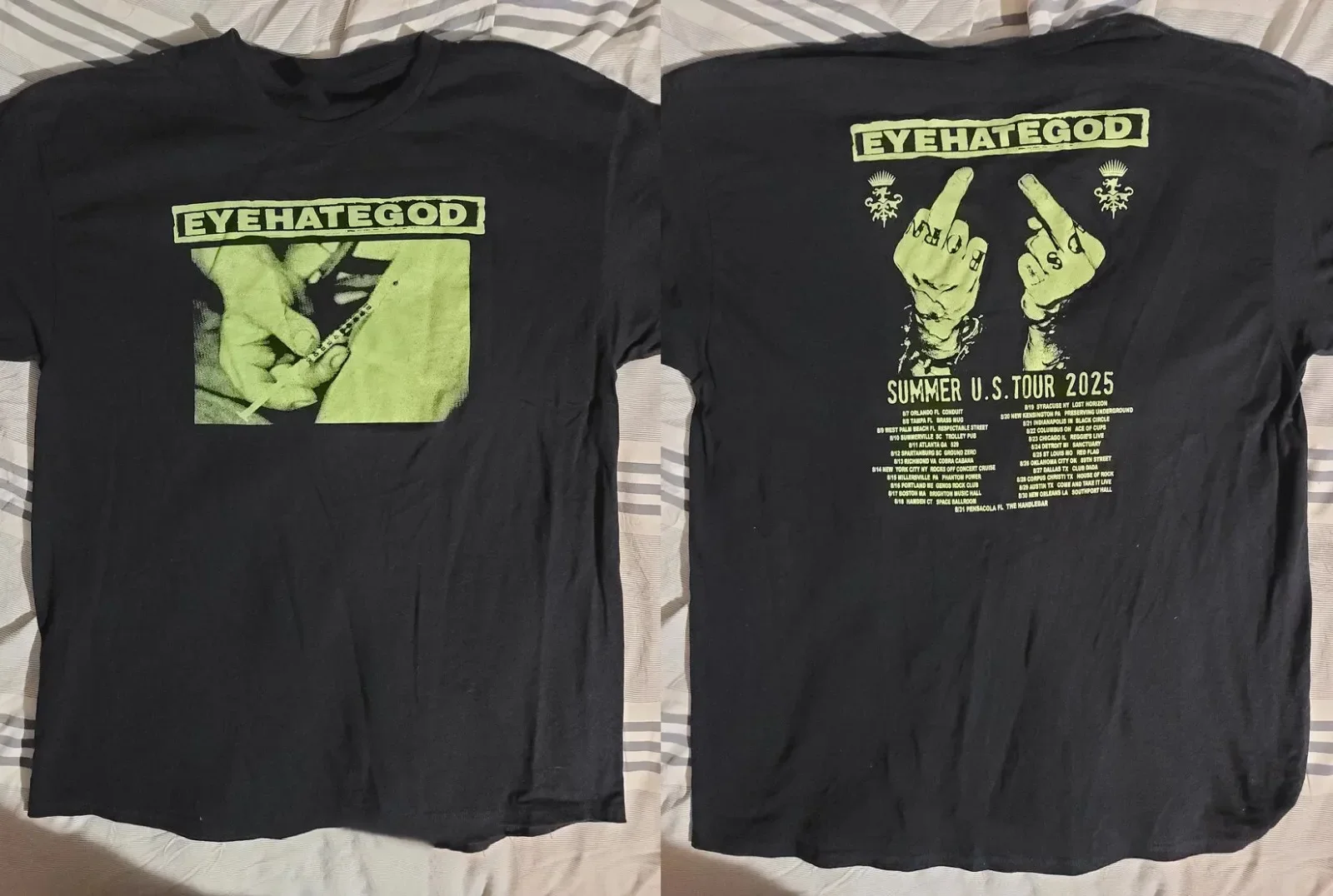 Eyehategod Summer 2025 US tour Double Sided T-Shirt US2230