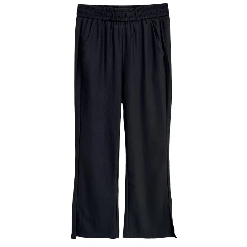 

Summer New Plus Size Women's Wear Simple And Casual Slit Micro Flared Pants 100KG Ankle Style Bottoms 517