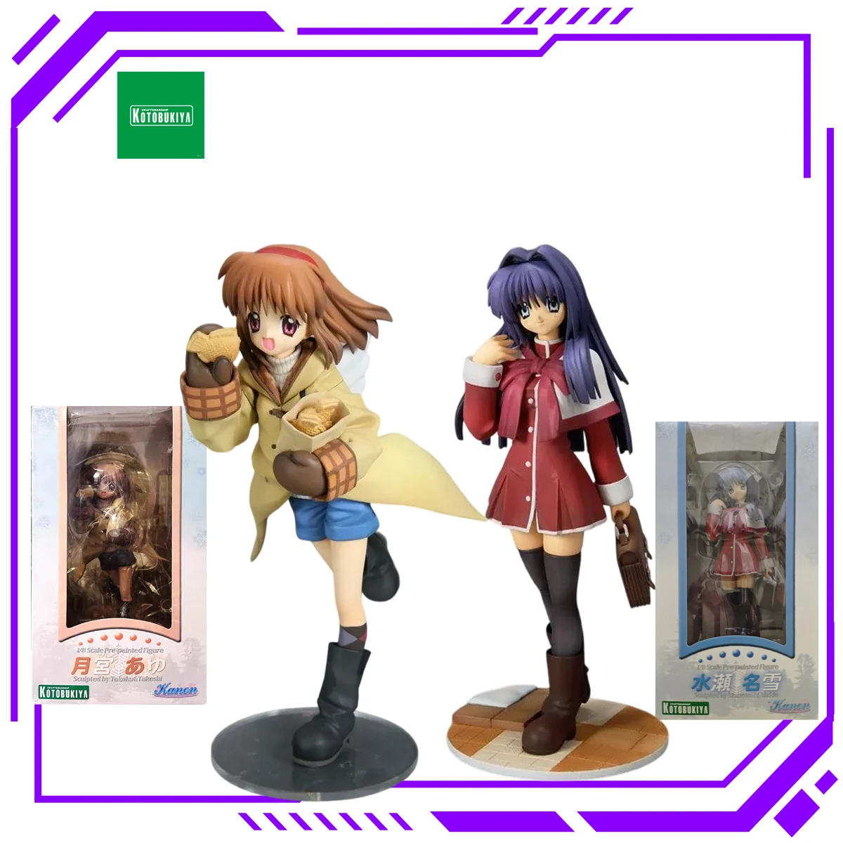 В наличии Оригинальная фигурка Kotobukiya Kanon Nayuki Minase & Ayu Tsukimiya в масштабе 1/8, коллекционный сувенир, подарок для мальчиков и девочек.