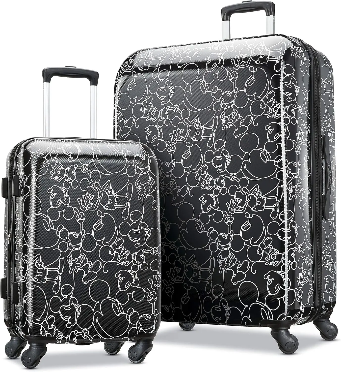 Hardside Luggage With Spinner Wheels, Mickey Mouse Scribbler Multi-Face, 2-Piece Set (21/28)