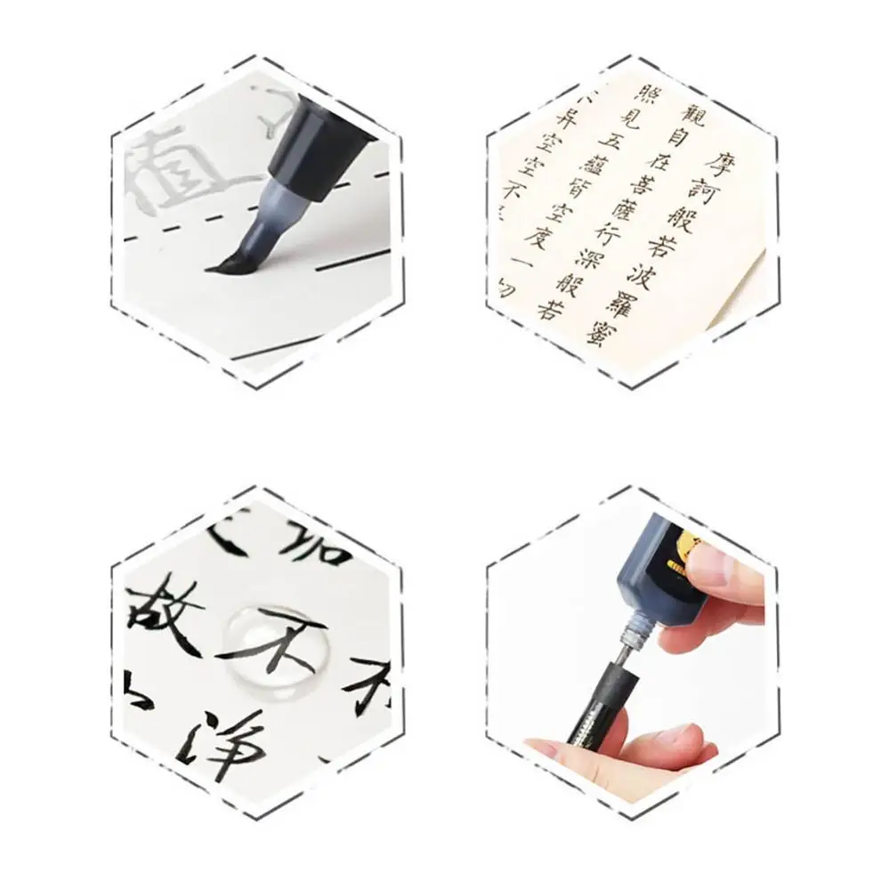 4Pcs Calligraphy Writing Signature Marker Pen Brush Office School Ink Stationery
