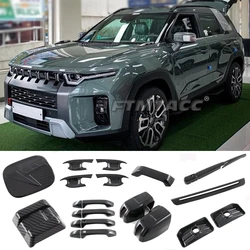 For Ssang Yong TORESS SUV Carbon Fiber Car Side Air Outlet Decoration Cover Sticker Exterior Decoration Accessories