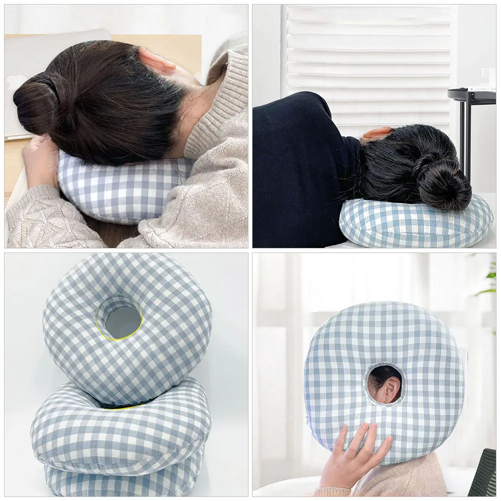 Ear Piercing Pillow Anti Ear Pain Perforated Sleeping Pillow Round Shape Side Sleeping Supplies Piercing Cushion