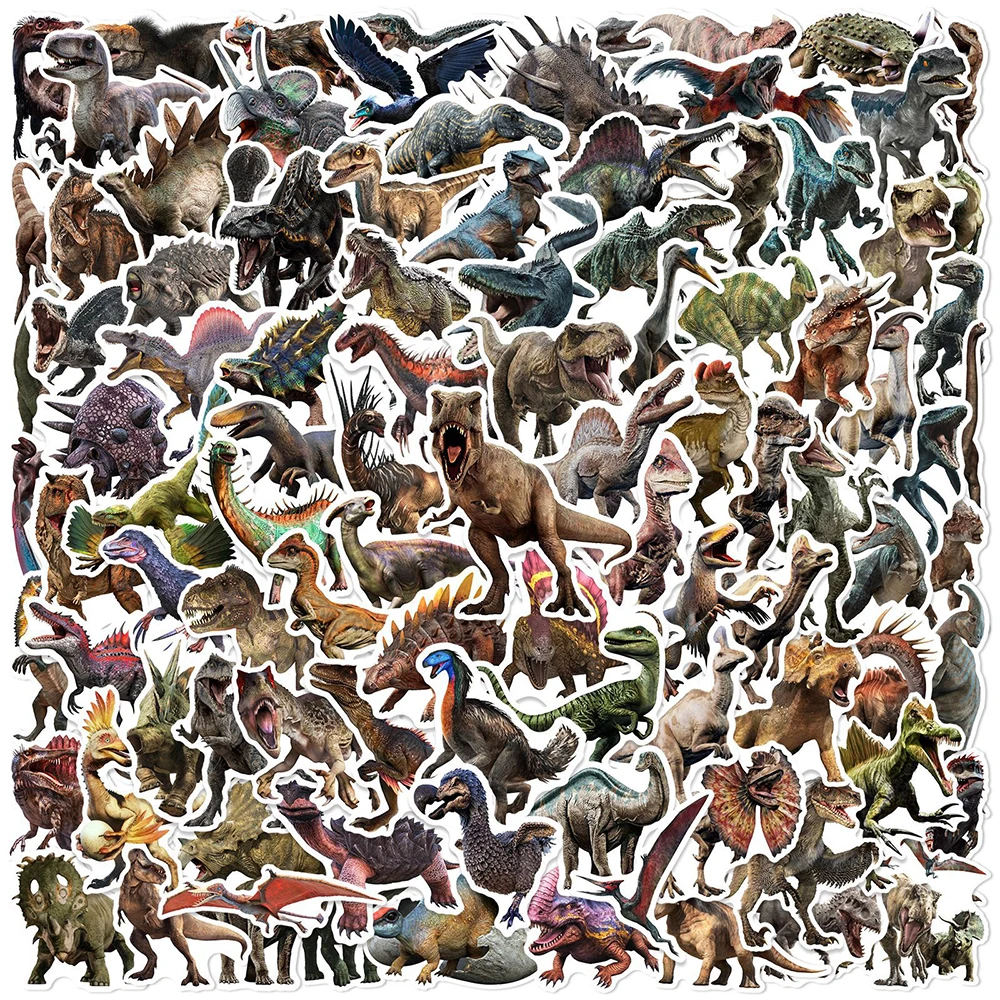 10/30/50/100pcs Funny Cool Jurassic Dinosaur Stickers Graffiti Decals Laptop Phone Notebook Suitcase Decoration Sticker Kids Toy