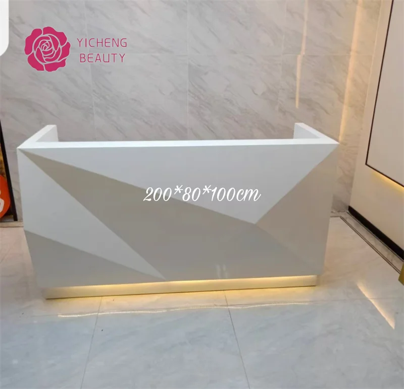 Customized.Yicheng Beauty High Quality Luxury Modern Design Shop Hotel Long Reception Desk bar Counter Front Desk on Sale