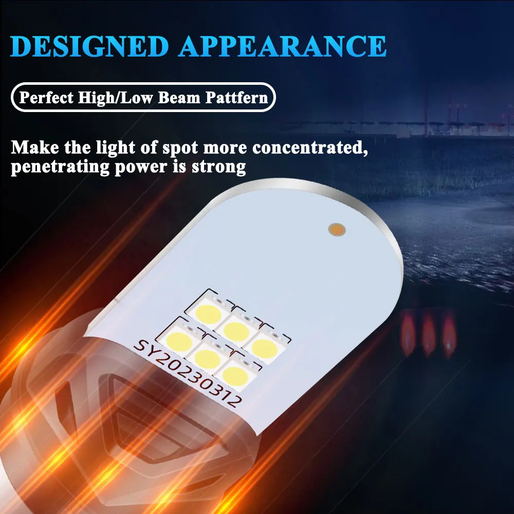 1PCS motorcycle light H4 BA20D P15D 3030LED Near and far light super bright warning light Motorcycle spotlights Universal 12V