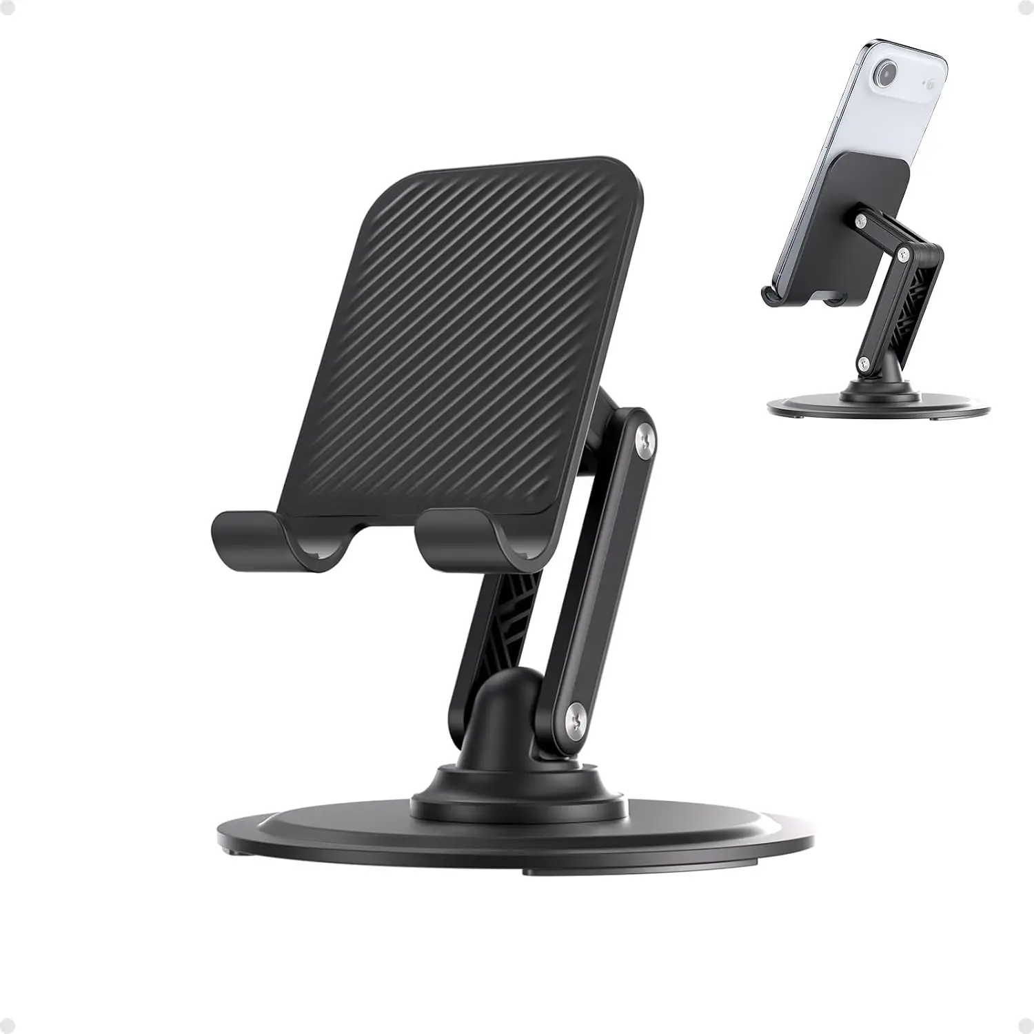 Adjustable Phone Stand for Desk, 360 °   Rotating Foldable Mobile Phone Holder, Sturdy Office Desk Accessories for All iPhone & Samsung Galaxy Models