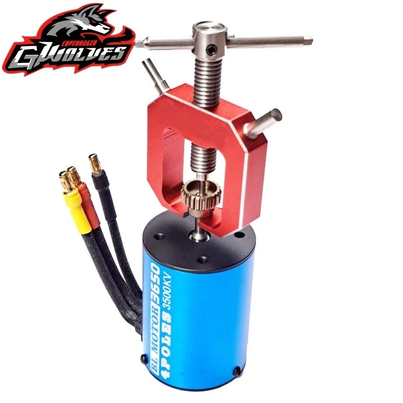 Gwolves rc extrator ferramentas de remoção de engrenagem do motor ferramenta de liga de alumínio extrator para rc rastreador do motor escala turck on-road fora de estrada buggy