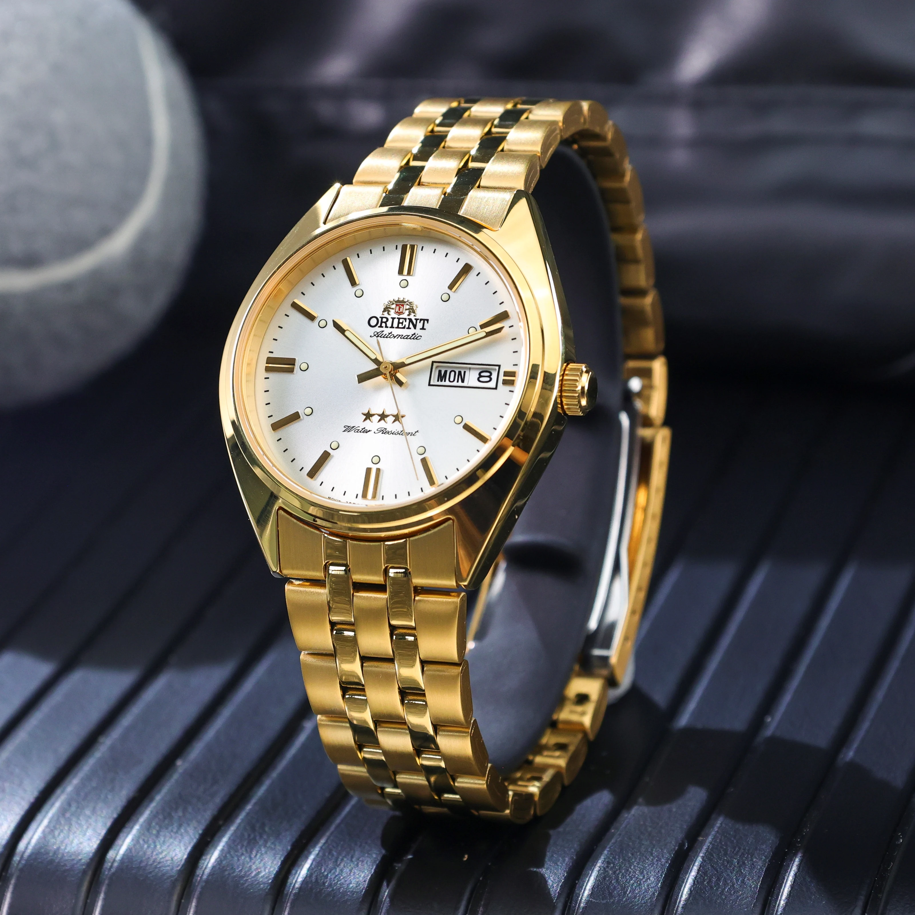 ساعة أورينت ساعات ميكانيكية أوتوماتيكية يابانية أصلية مقاومة للماء وساعات من الفولاذ المقاوم للصدأ مضيئة