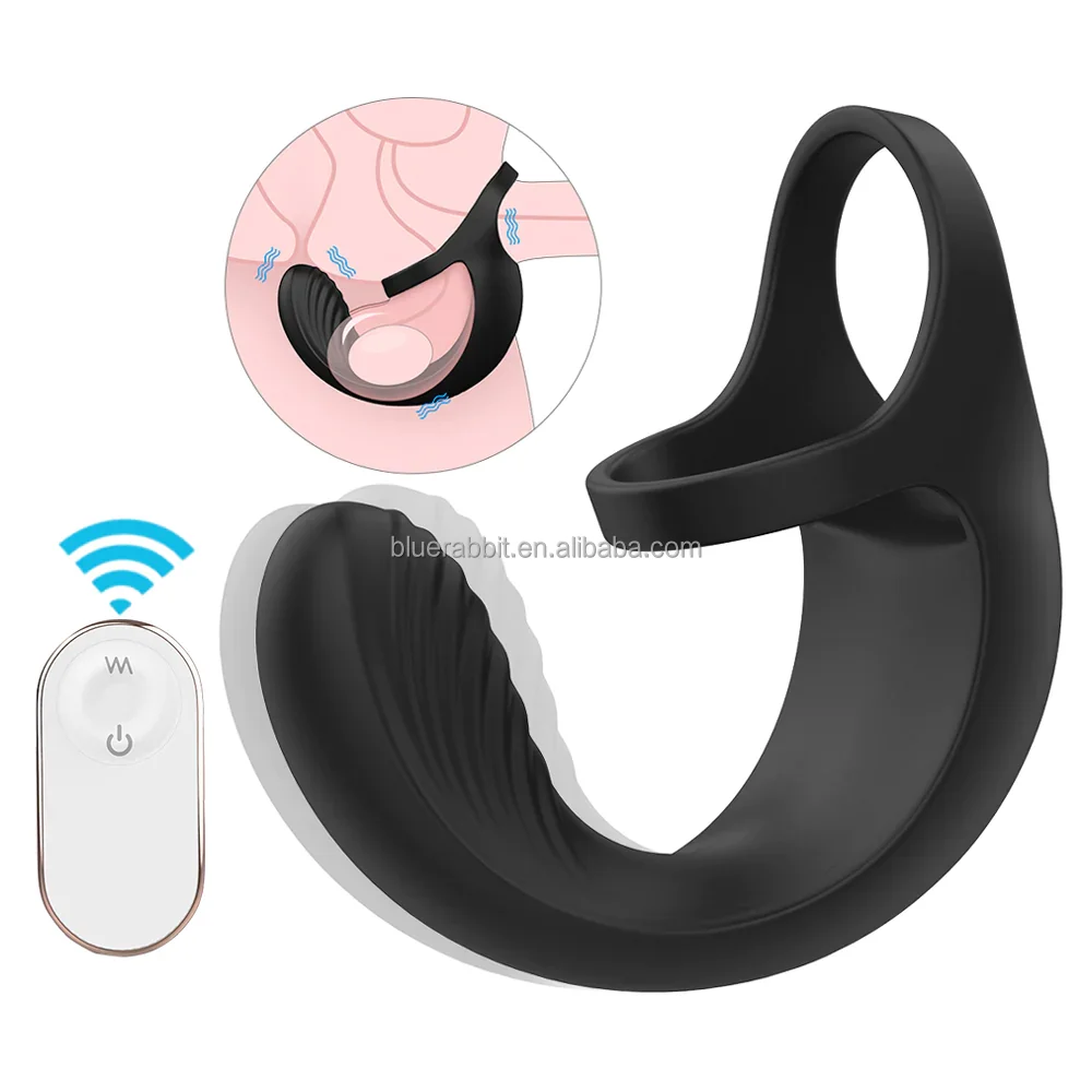 

GOFLYING Vibrating Ball Cradle Cock Ring Invisible Strap On Design Taint Teaser 9 Modes Mens Prostate Vibrator