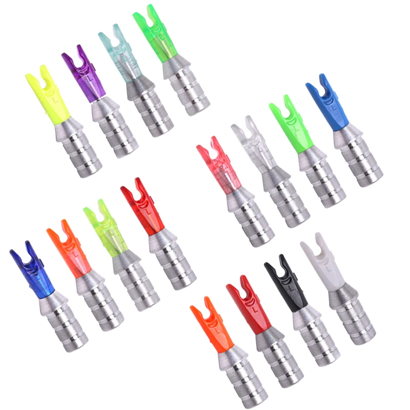 36ps/pack Arrow Pin Nocks Size L Arrow Nock +Aluminum Pin For ID 4.2mm 6.2mm Carbon Arrow Shaft DIY Archery Accessories