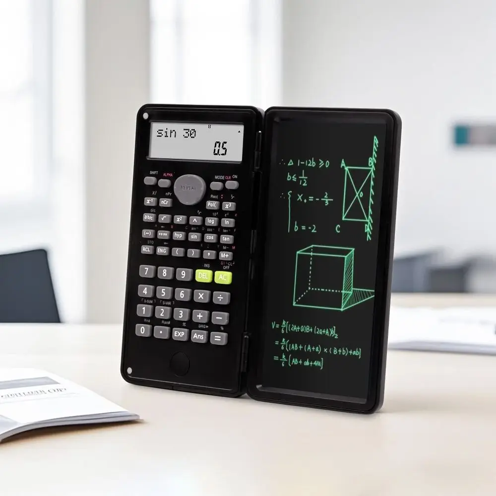 

2 in 1 Scientific Calculator 6-inch Large Screen Display Function Calculators with Tablet Erasable Foldable