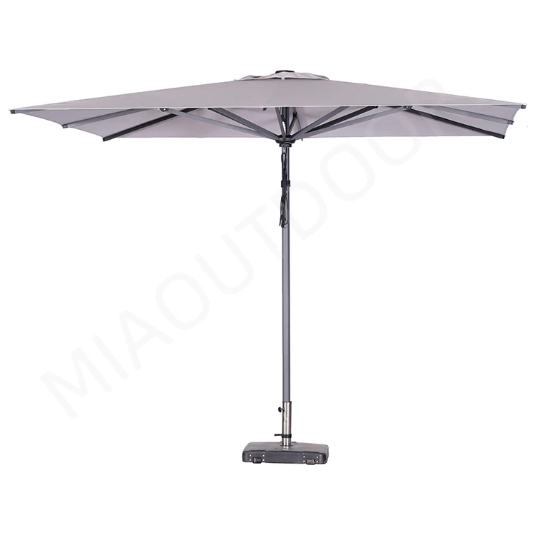 MIA Square Waterproof Sunshade Metal Frame Commercial Parasol Umbrella with LED Light