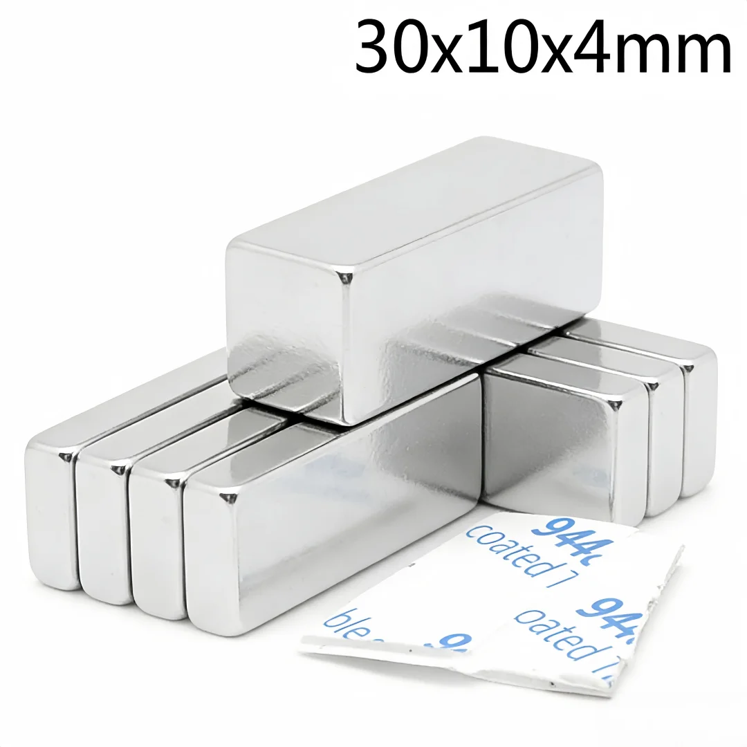 30x10x4mm Block Powerful Magnets Strong Magnet With Glue Tape For Fridge, DIY, Building, Scientific, Craft 30x10x4 30*10*4