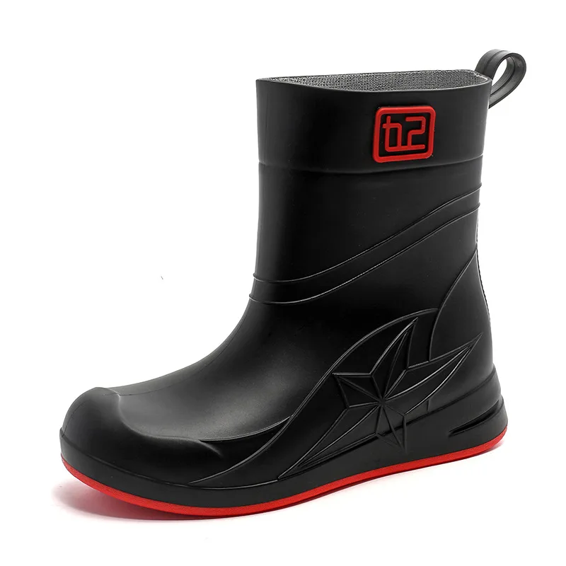 Bottes de pluie imperméables pour femmes, chaussures en caoutchouc pour dames, travail de jardin et sécurité, chaussures de cuisine imperméables à l'huile, botte en PVC