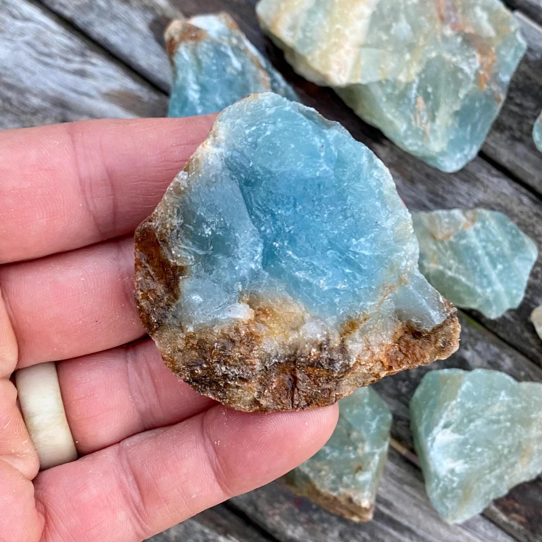 Natural Blue Onyx raw stone mineral specimen gemstone crystal for chakra balance Reiki, good luck/gift ornament - view 5