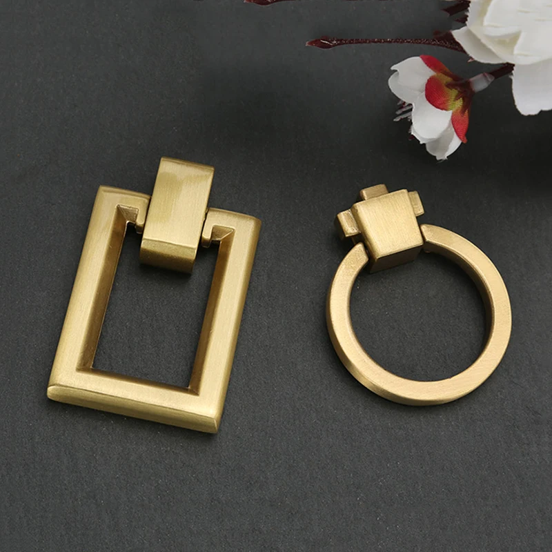 

Retro 10PCS Pure Brass Pull Ring Furniture Handles Drawer Pulls Cupboard Wardrobe Kitchen Shoe TV Wine Cabinet Pulls Rings
