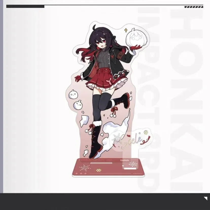 Honkai Impact 3 Valkyrie Silver Winter Snow Fun Acrylic Figure Stand Model Plate Desk Decor Standing Sign Collection Ornament