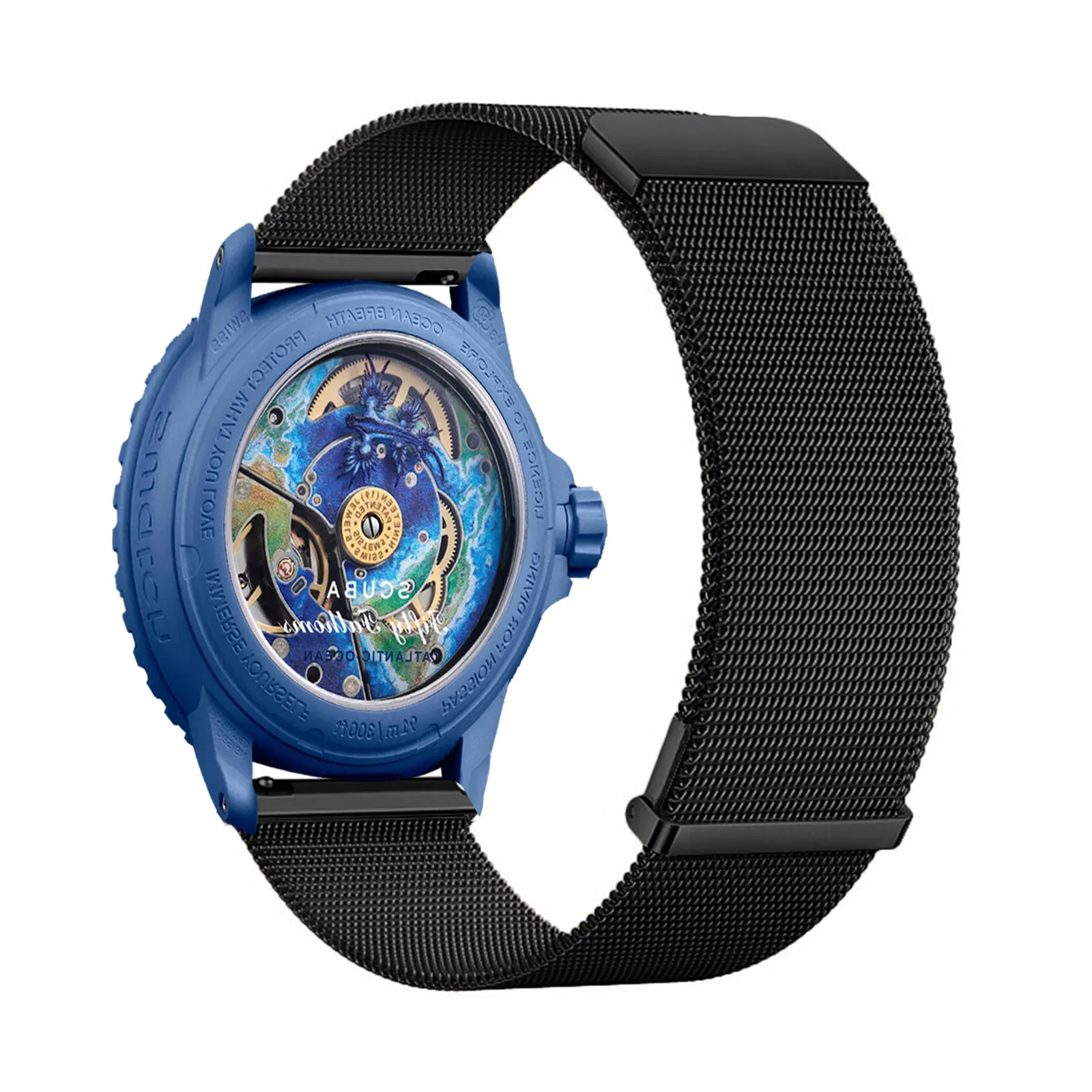 

Magnetic Bands for Blancpain X Swatch 22mm Band, Double Layer Magnetic Adjustable Metal Strap