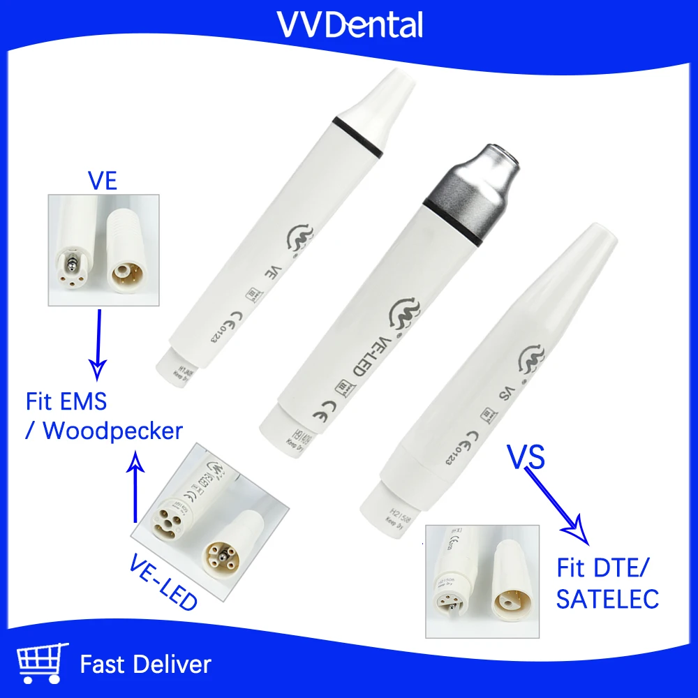 

Dental Ultrasonic Piezo Scaler Handpiece Detachable Fit for SATELEC/DTE/WOODPECKER/ EMS/VRN Ultrasonic Scaler 135° Sterilized