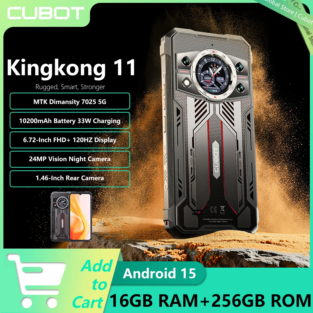 Cubot Kingkong 11 Rugged Phone Dimensity 7025 5G 1.45