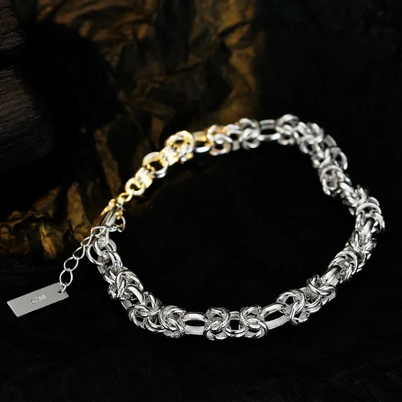 

Youth of Vigor Solid 925 Silver Handmade Heavy Duty Korean Links Chain Statement Bracelet Y1S2B21023