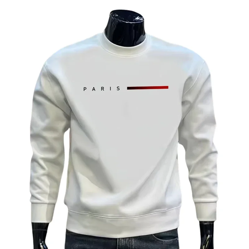 2025 Casual Moda Uomo O-Collo Felpe con cappuccio di alta qualità Primavera Autunno Caldo morbido a maniche lunghe T-shirt Maschile Casa Outdoor Pullover
