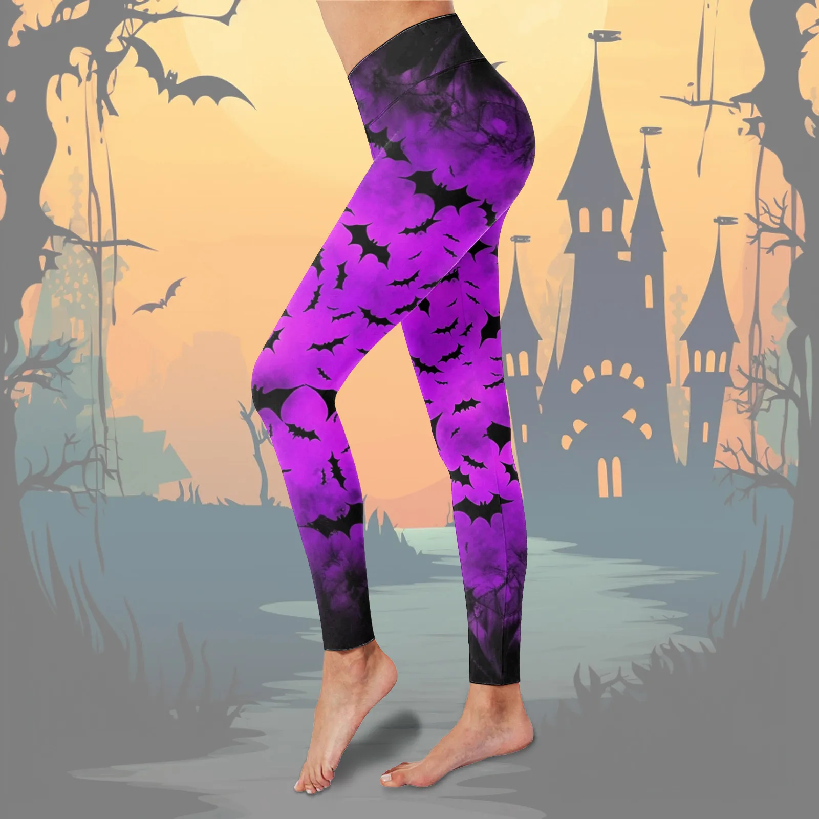 Celana panjang legging, celana panjang elastis untuk Yoga, Legging lari, celana Gotik, celana pinggang tinggi, motif 3D untuk wanita, Legging Halloween, Fitness, atletik