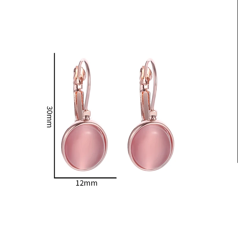 Light Luxury Pink Cat\'s Eye Pendant Earrings Women\'s Fashion Oval Hypoallergenic Versatile Wedding Dinner Party Earrings Gift