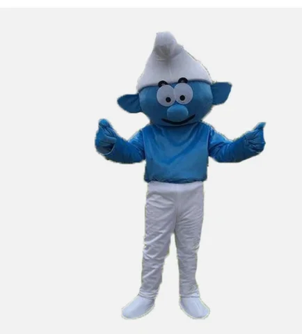 New Adult Hot Sale LOVE Festival Blue Smurf Mascot Costume Christmas Fancy Dress Halloween Mascot Costume Free Ship