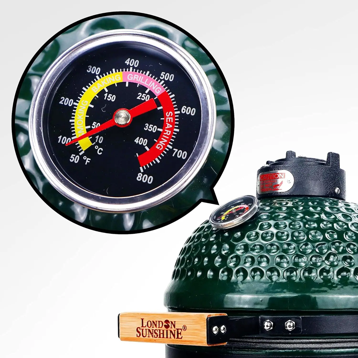 Griglia e affumicatore per barbecue a carbone Kamado in ceramica, griglie in acciaio inossidabile -15" in ceramica con supporto alto