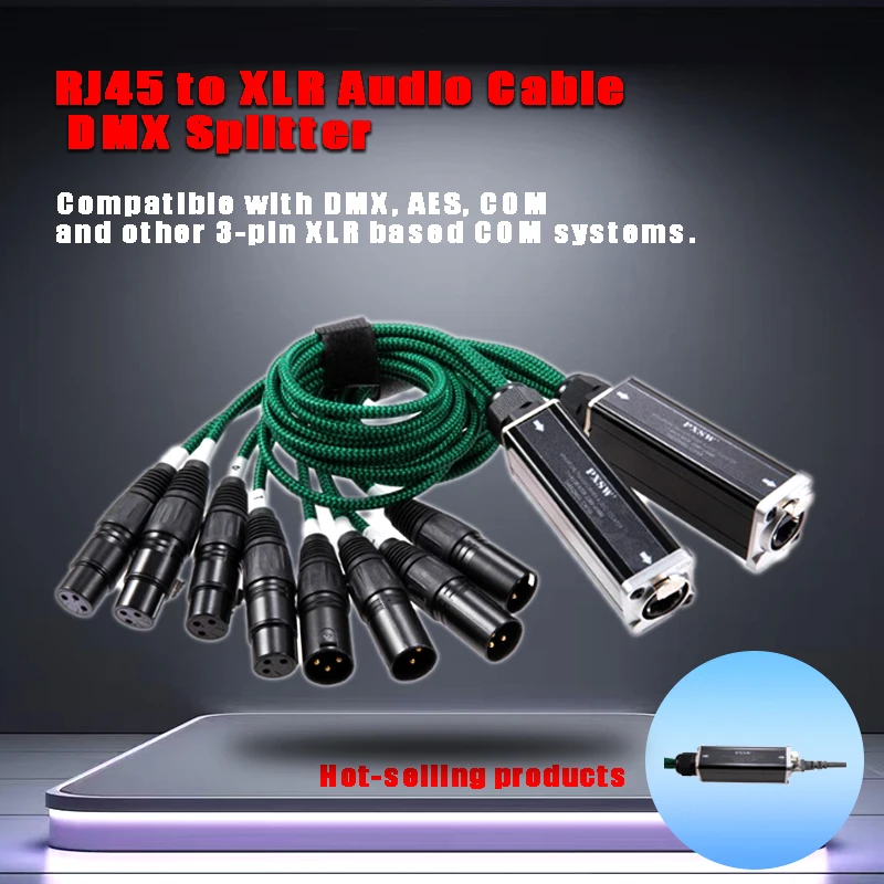 

RJ45 To XLR Audio Cable DMX Splitter For Snake Cable Network Extension Of Stage Or Studio Recording female male