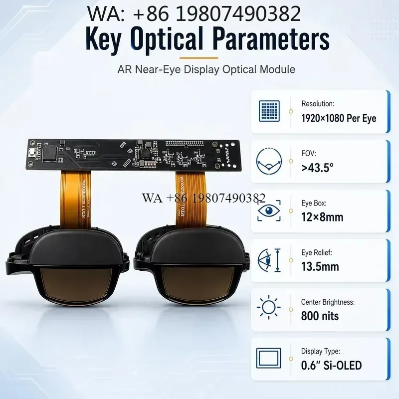 wmwmnu for TDO SeeYA 0.6 Inch Micro OLED Bird Bath AR Optical Engine 1920x1080 See Through Near Eye Display Module for AR