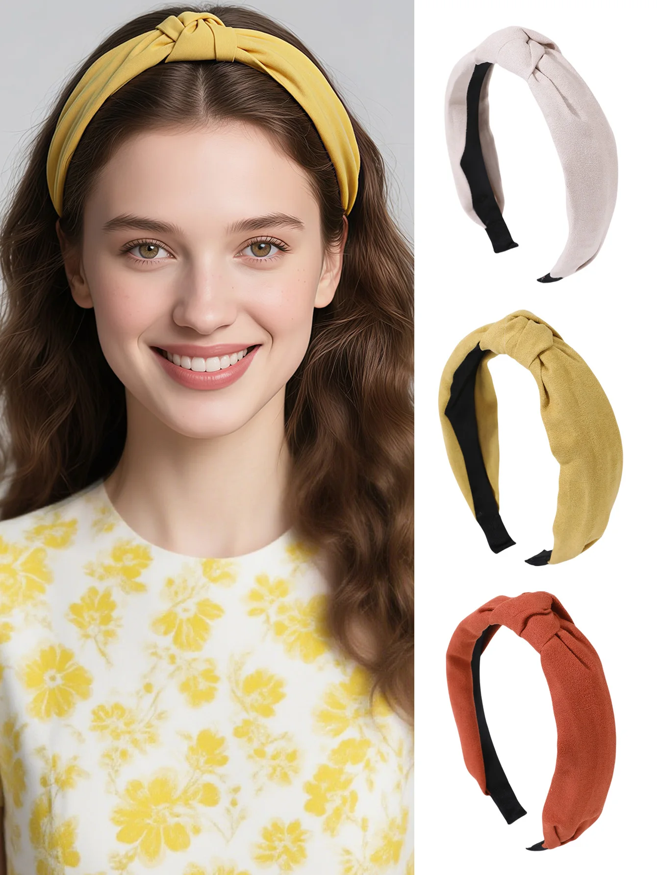 

Набор из 3-х бархатных повязок на голову для девочек, подходит для ежедневного украшения в осенне-зимний период.