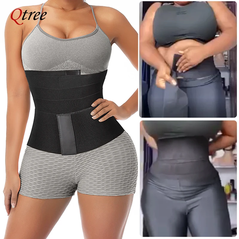 Qtree-Snatch Me Up Bandage Wrap para Mulheres, Bainha Emagrecedora, Barriga Bandas, Body Shaper, Espartilho, Cinto Aparador De Barriga, Shapewear, Waist Trainer