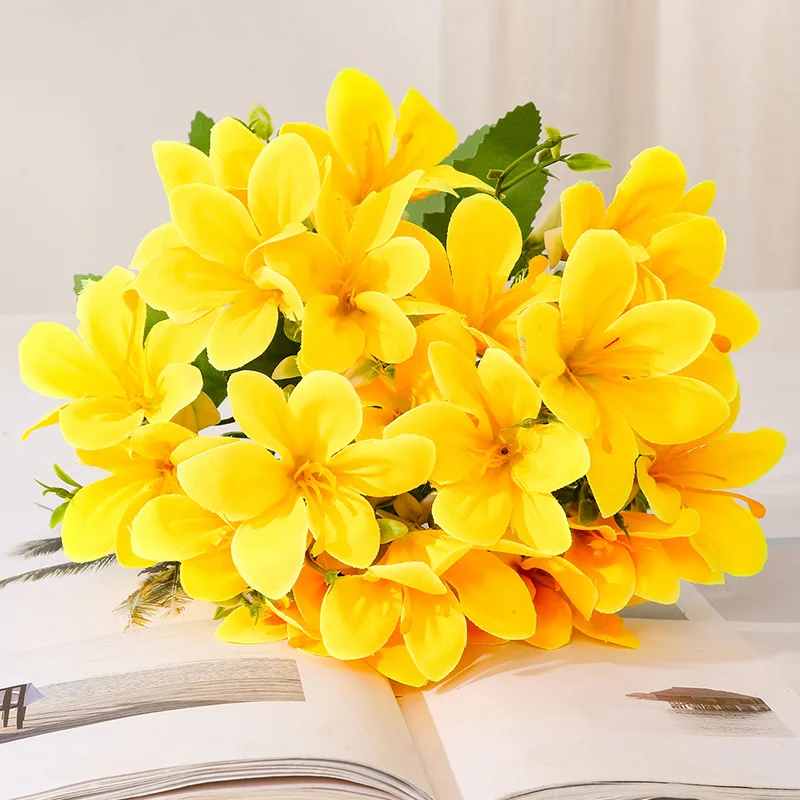 ترتيب زهور زنبق ملونة ، ترتيب زهرة الأوركيد ، 33 ، 5 شوكة ، 10 رؤوس ، زفاف ، منزل ، فندق #3