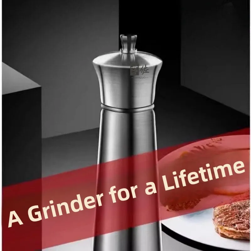 Manual Black Pepper Grinder Stainless Steel 304 Home Use for Grinding Spices Cumin Sea Salt Milling Device Kitchen Tool